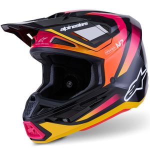 Alpinestars SM7 Rise motocross kypärä musta-keltainen-fluo vaaleanpunainen