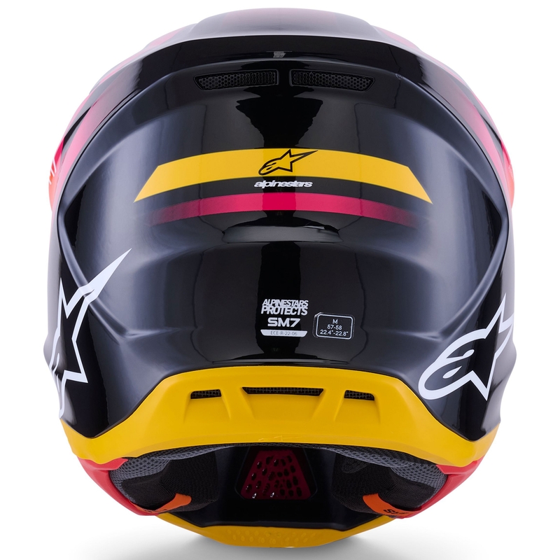 Alpinestars SM7 Rise motocross kypärä musta-keltainen-fluo vaaleanpunainen