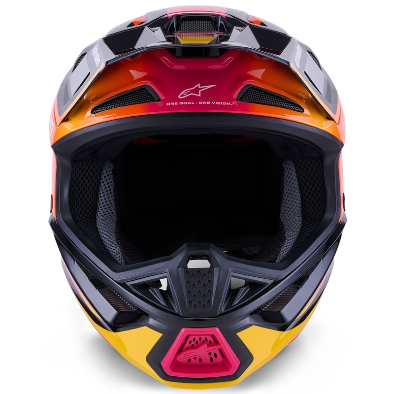Alpinestars SM7 Rise motocross kypärä musta-keltainen-fluo vaaleanpunainen
