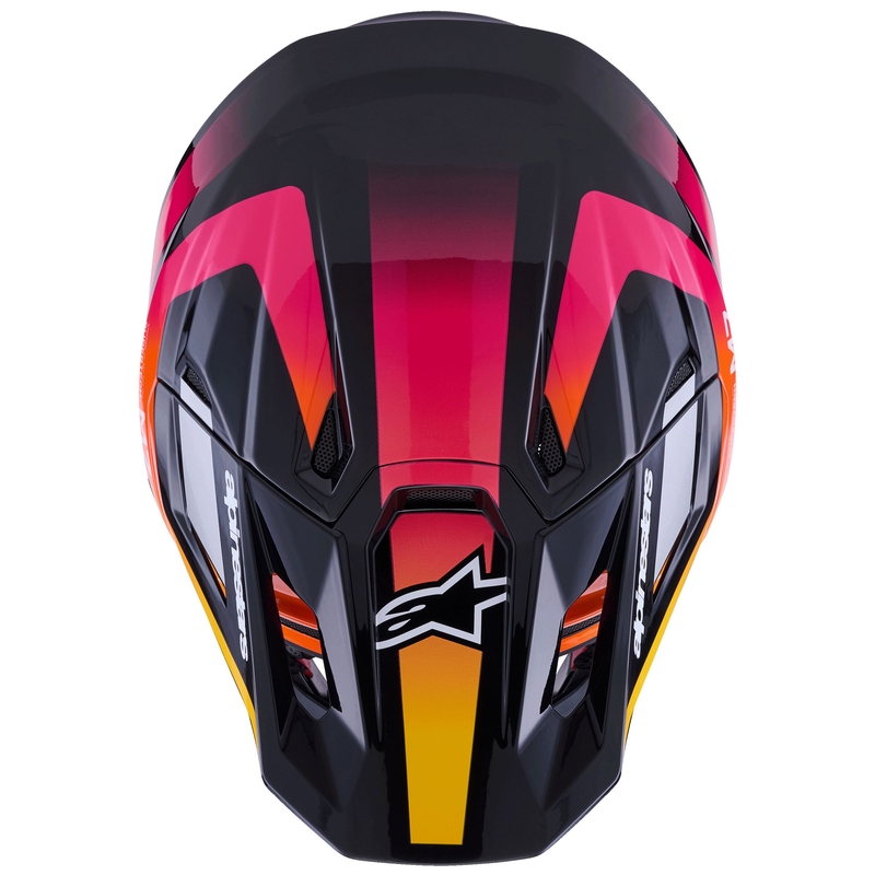 Alpinestars SM7 Rise motocross kypärä musta-keltainen-fluo vaaleanpunainen