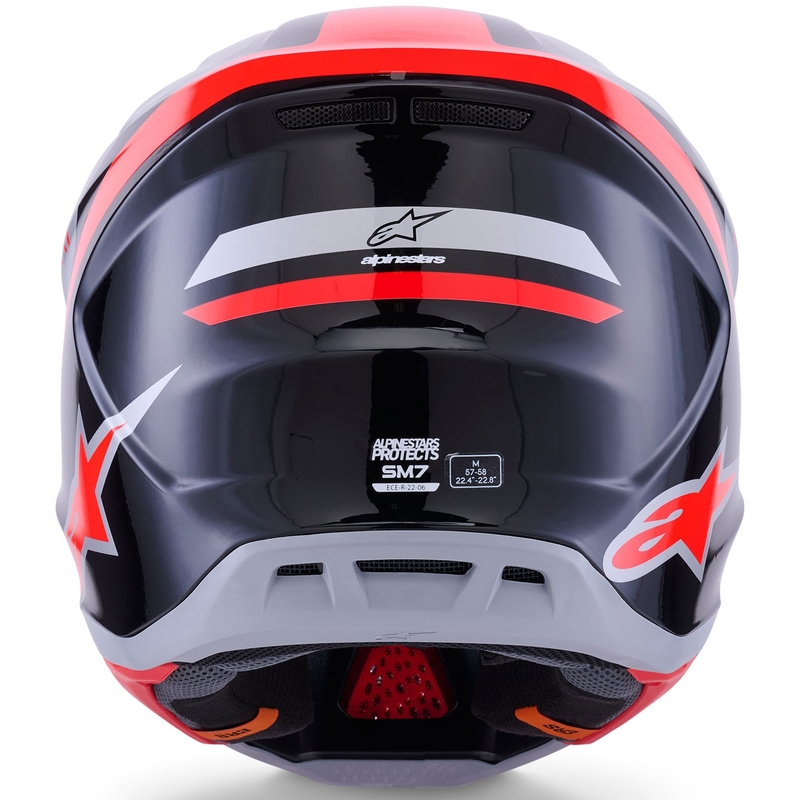 Alpinestars SM7 Rise motocross kypärä musta-hopea-fluoropunainen