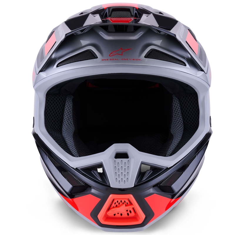 Alpinestars SM7 Rise motocross kypärä musta-hopea-fluoropunainen