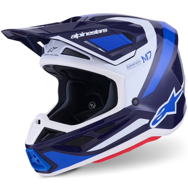 Alpinestars SM7 Rise Motocross kypärä sininen ja valkoinen