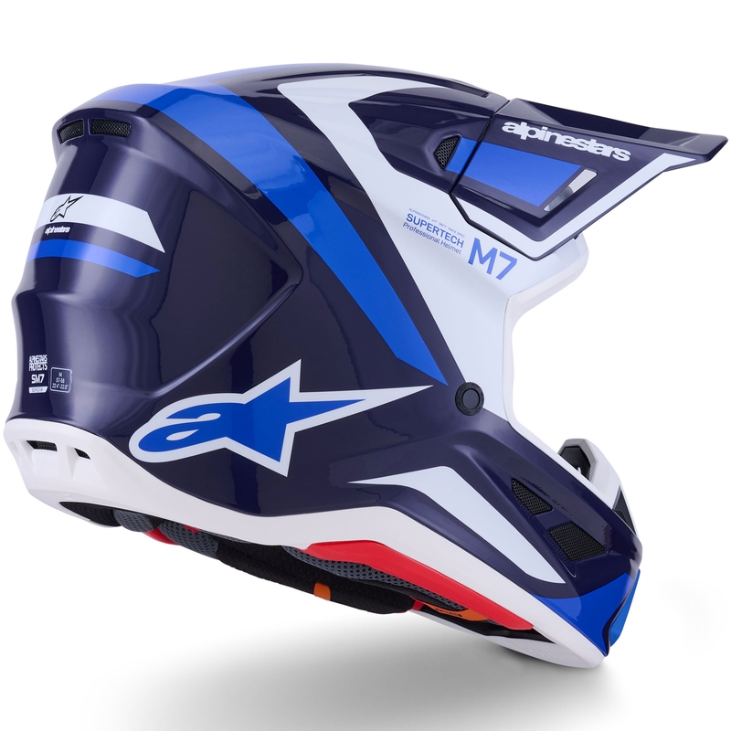 Alpinestars SM7 Rise Motocross kypärä sininen ja valkoinen