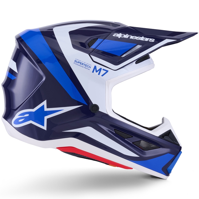 Alpinestars SM7 Rise Motocross kypärä sininen ja valkoinen