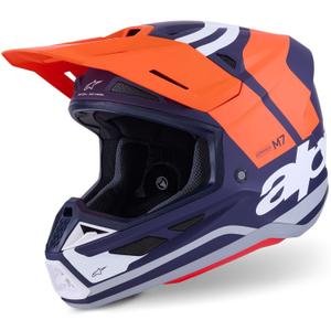 Alpinestars SM7 Core motocross kypärä matta oranssi-sininen-valkoinen