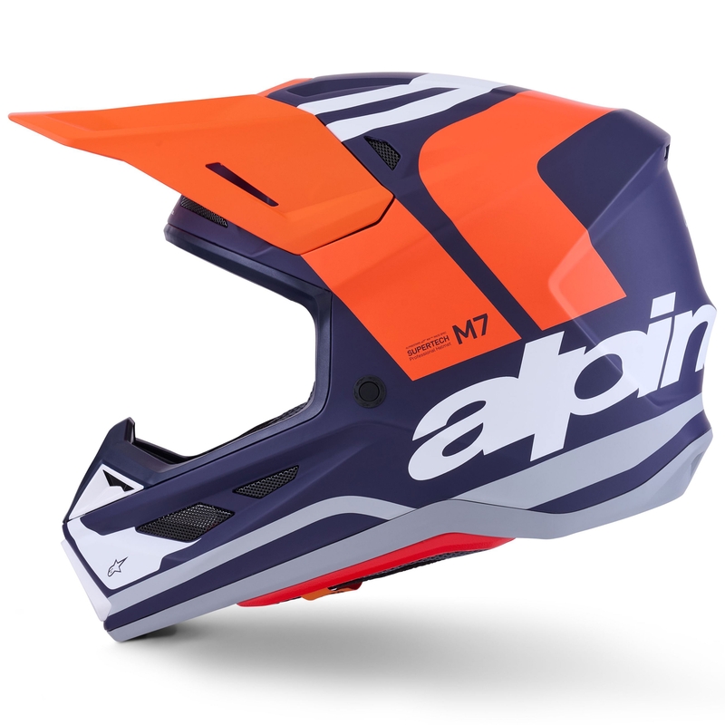 Alpinestars SM7 Core motocross kypärä matta oranssi-sininen-valkoinen