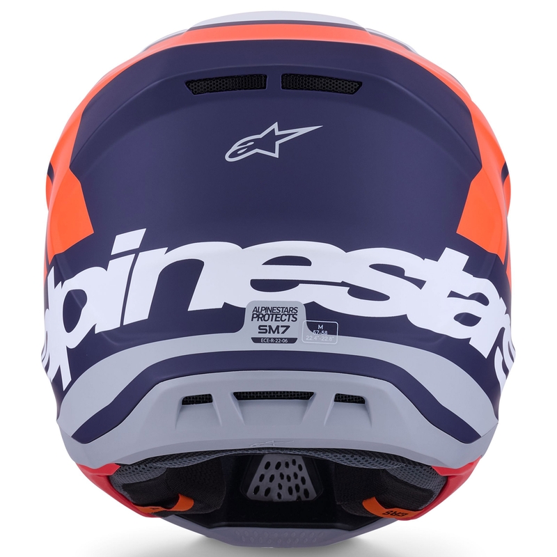 Alpinestars SM7 Core motocross kypärä matta oranssi-sininen-valkoinen