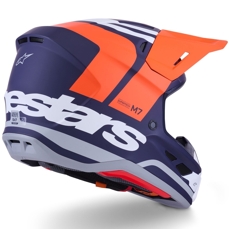 Alpinestars SM7 Core motocross kypärä matta oranssi-sininen-valkoinen