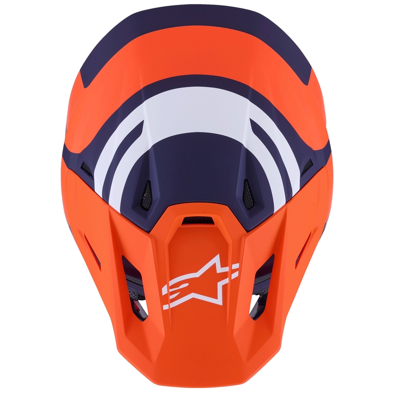 Alpinestars SM7 Core motocross kypärä matta oranssi-sininen-valkoinen