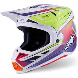 Alpinestars SM7 Fuse motocross kypärä valkoinen-fluo-keltainen-violetti