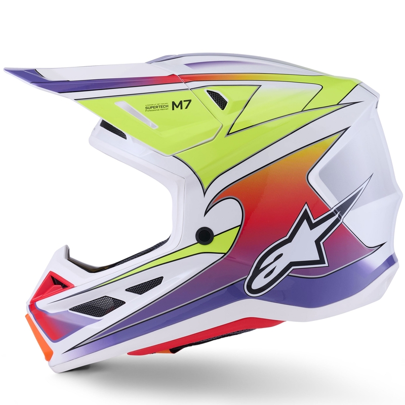 Alpinestars SM7 Fuse motocross kypärä valkoinen-fluo-keltainen-violetti