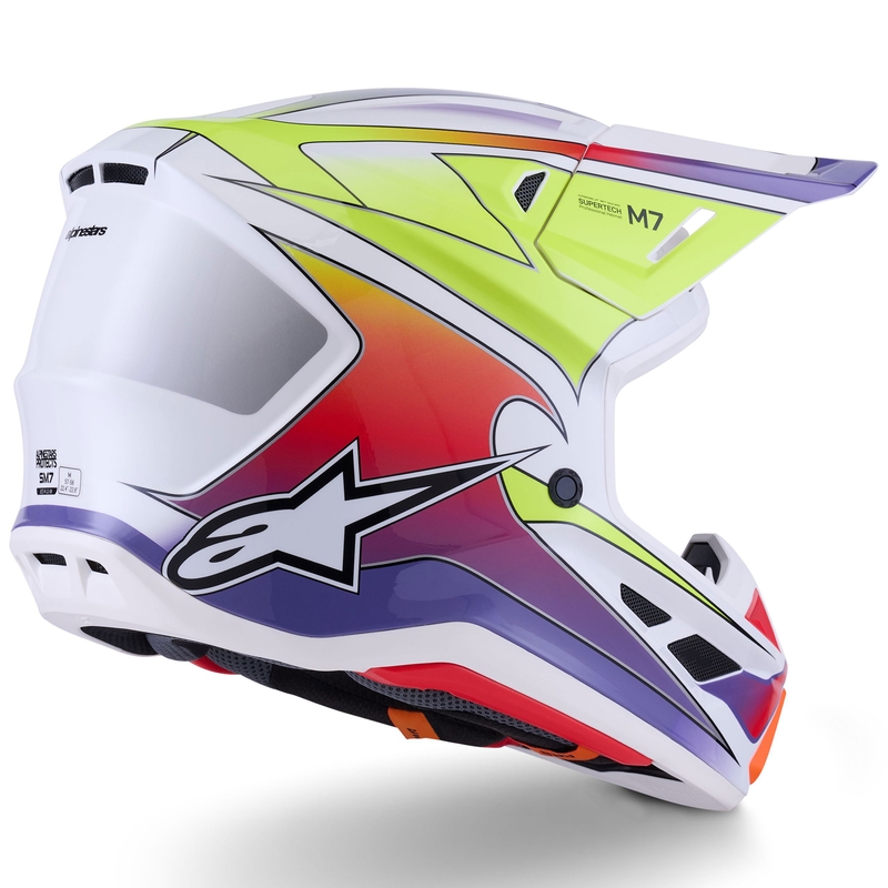 Alpinestars SM7 Fuse motocross kypärä valkoinen-fluo-keltainen-violetti