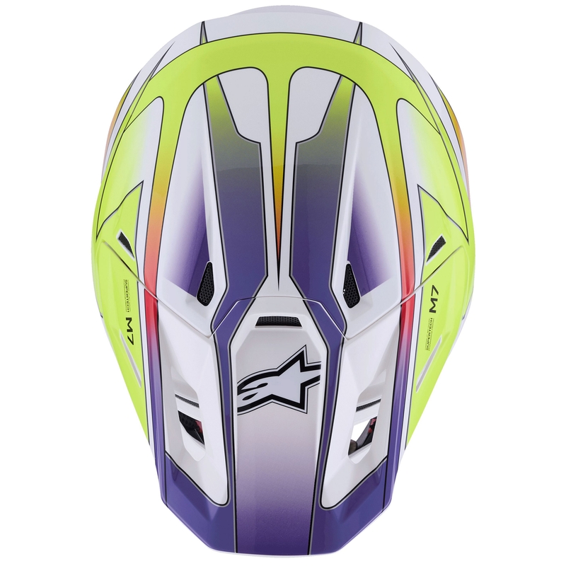Alpinestars SM7 Fuse motocross kypärä valkoinen-fluo-keltainen-violetti