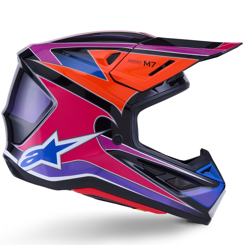 Alpinestars SM7 Fuse motocross kypärä sininen-violetti-pinkki