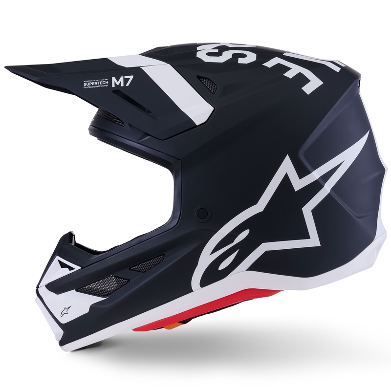 Alpinestars SM7 Dasher motocross kypärä mattamusta ja valkoinen