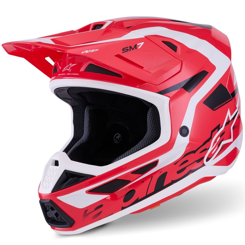 Alpinestars SM7 Deed motocross kypärä punainen-musta-valkoinen