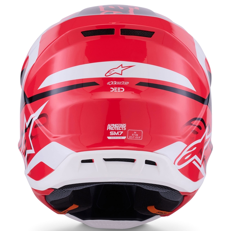 Alpinestars SM7 Deed motocross kypärä punainen-musta-valkoinen