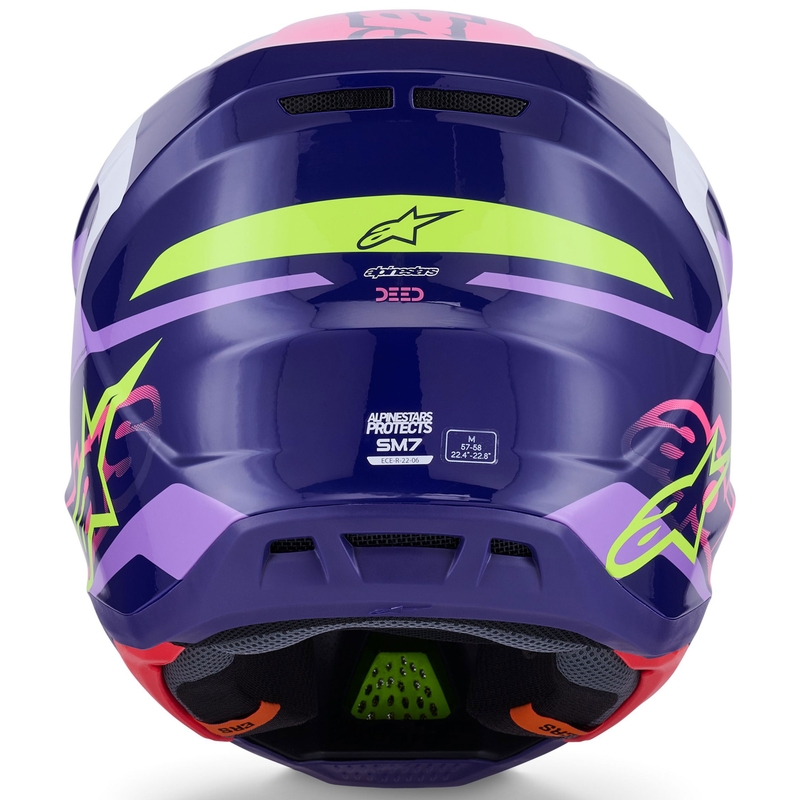 Alpinestars SM7 Deed motocross kypärä violetti-pinkki-valkoinen-fluo keltainen