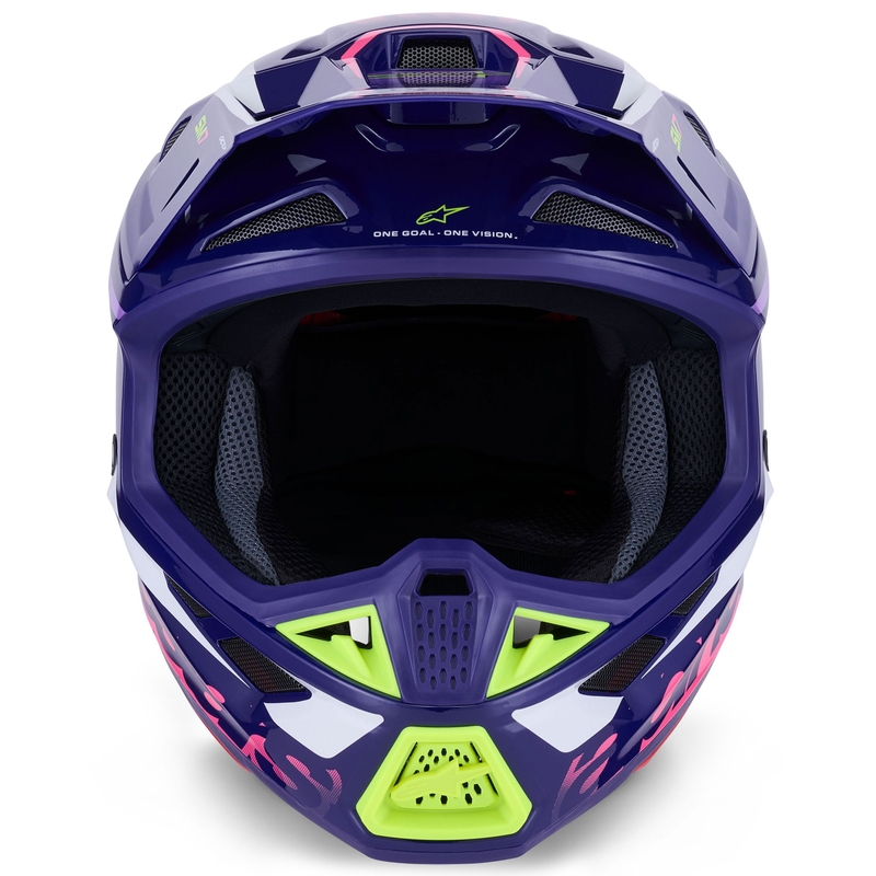 Alpinestars SM7 Deed motocross kypärä violetti-pinkki-valkoinen-fluo keltainen