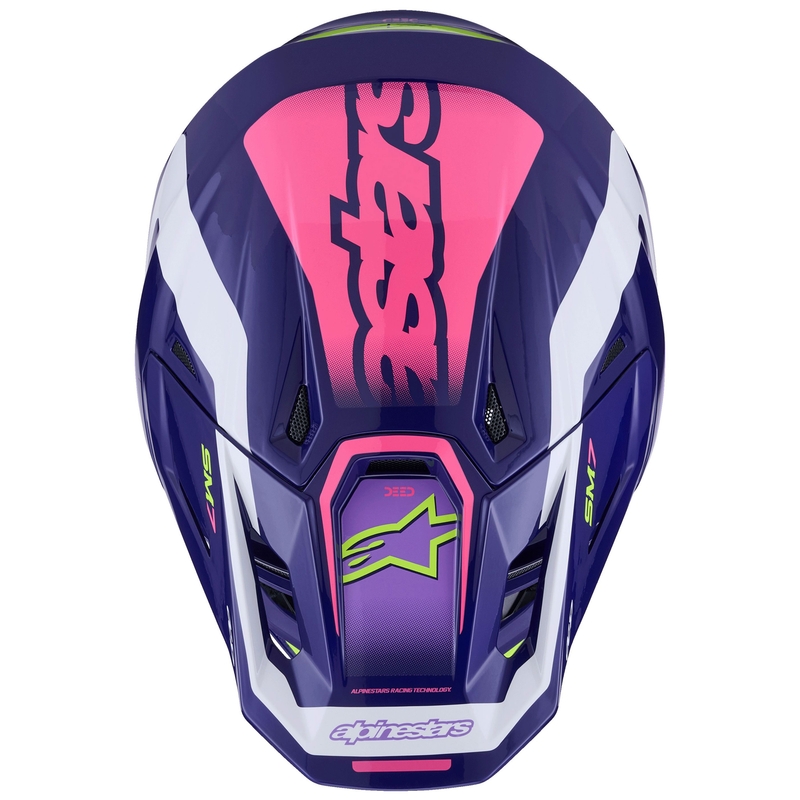 Alpinestars SM7 Deed motocross kypärä violetti-pinkki-valkoinen-fluo keltainen
