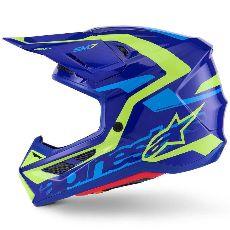 Alpinestars SM7 Deed Motocross kypärä sininen-fluo keltainen
