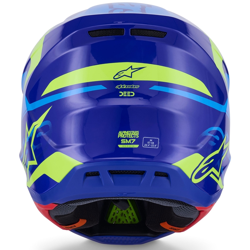 Alpinestars SM7 Deed Motocross kypärä sininen-fluo keltainen