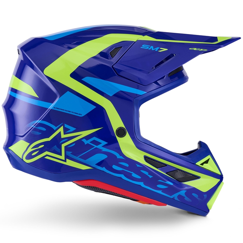 Alpinestars SM7 Deed Motocross kypärä sininen-fluo keltainen