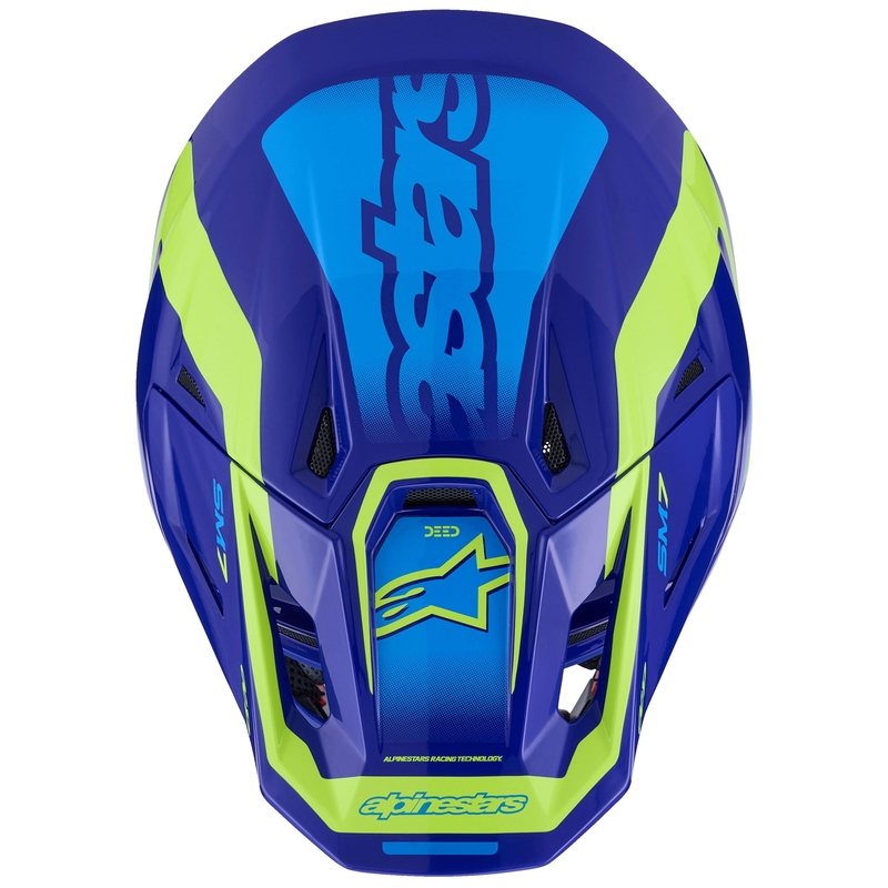 Alpinestars SM7 Deed Motocross kypärä sininen-fluo keltainen