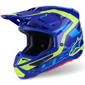 Alpinestars SM7 Deed Motocross kypärä sininen-fluo keltainen