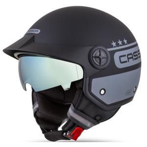 Cassida Handy Plus Chief avoin moottoripyöräilykypärä harmaa-musta