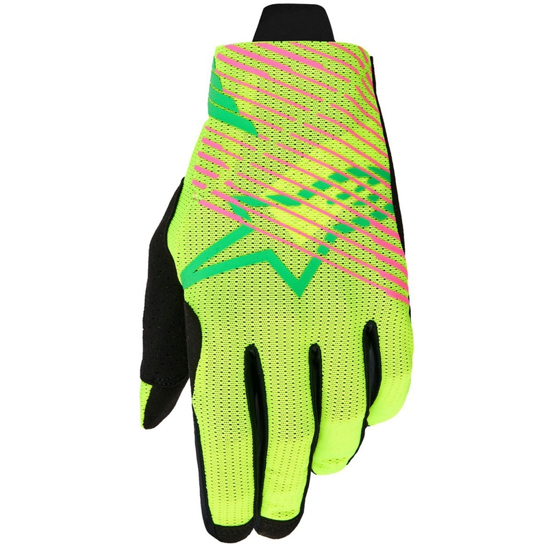 Alpinestars Radar Pro motocross-hanskat vihreä-fluokokeltainen-fluopinkeltainen-fluopinkki