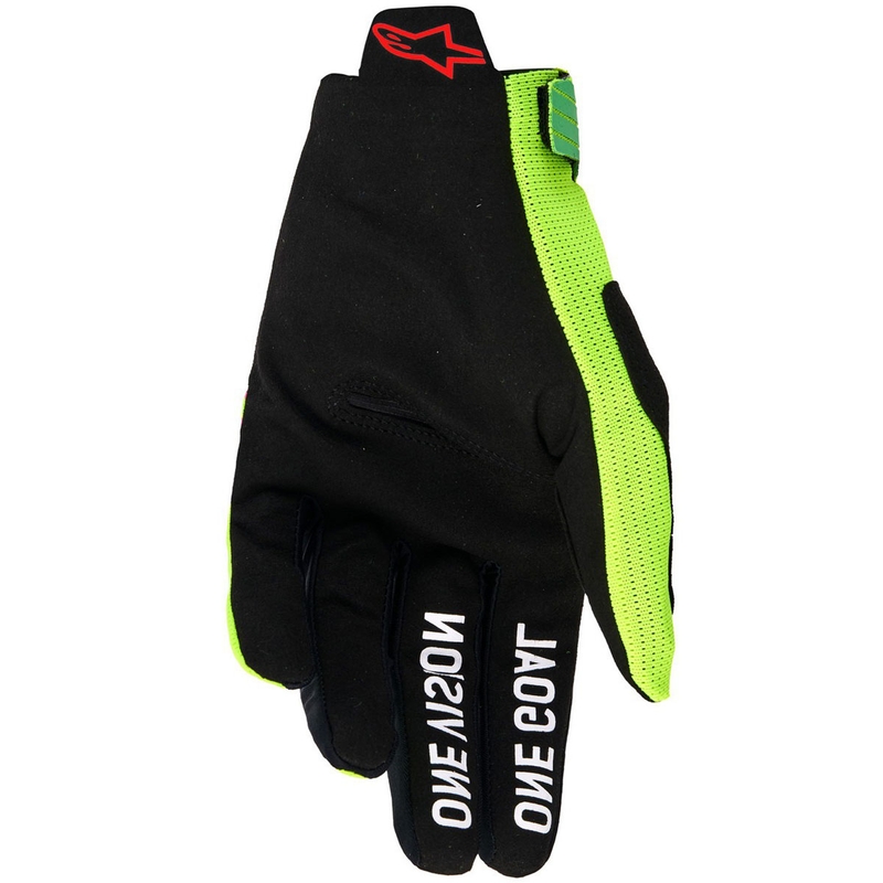 Alpinestars Radar Pro motocross-hanskat vihreä-fluokokeltainen-fluopinkeltainen-fluopinkki