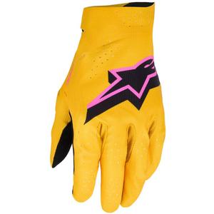 Alpinestars Supertech MX kulta-musta-fluo-vaaleanpunaiset motocross-hanskat