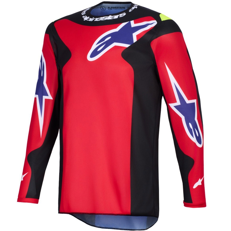 Alpinestars Fluid Grid motocross paita punainen-musta-violetti-keltainen