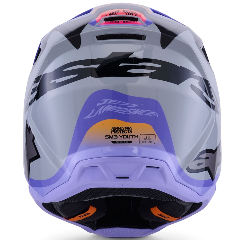 Alpinestars S-M3 motocross kypärä JETT LAWRENCE harmaa-violetti-musta