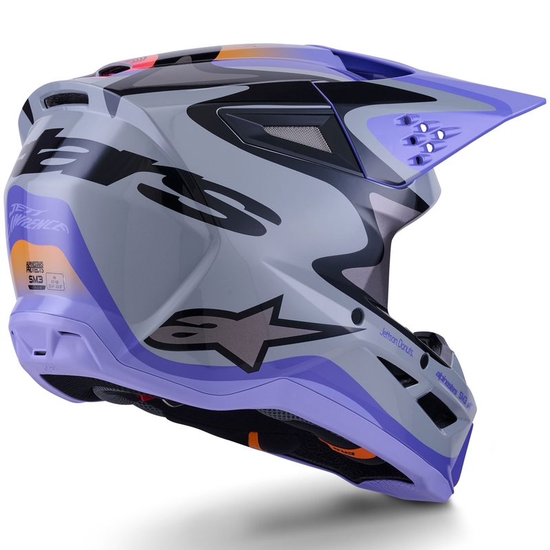Alpinestars S-M3 motocross kypärä JETT LAWRENCE harmaa-violetti-musta