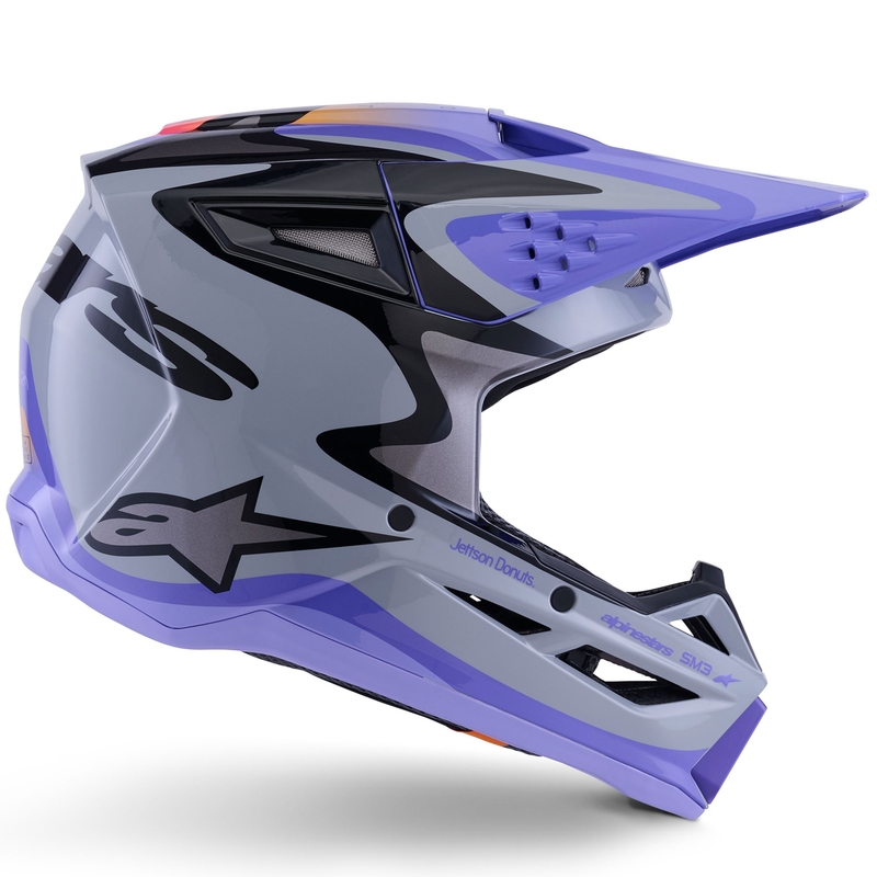Alpinestars S-M3 motocross kypärä JETT LAWRENCE harmaa-violetti-musta