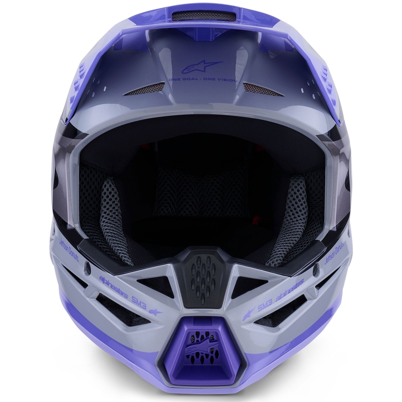 Alpinestars S-M3 motocross kypärä JETT LAWRENCE harmaa-violetti-musta
