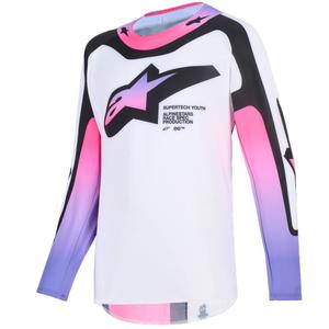 Alpinestars Supertech Vista Nuorten motocross paita valkoinen-violetti-musta
