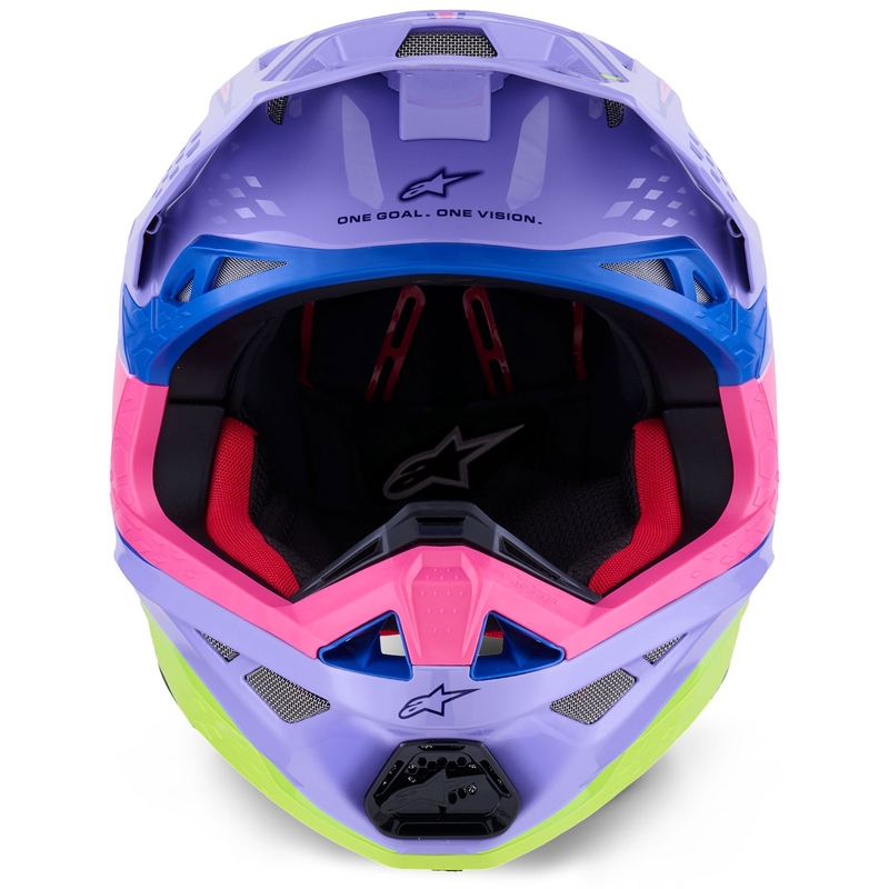 Motocross kypärä Alpinestars S-M10 JETT LAWRENCE R01 violetti-fluo vaaleanpunainen-fluo keltainen