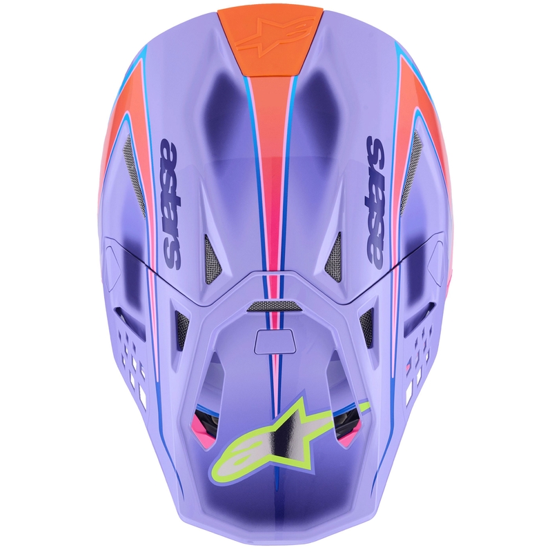 Motocross kypärä Alpinestars S-M10 JETT LAWRENCE R01 violetti-fluo vaaleanpunainen-fluo keltainen