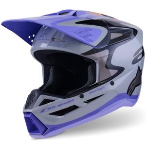 Lasten motocross kypärä Alpinestars S-M3 edition JETT LAWRENCE harmaa-violetti-musta