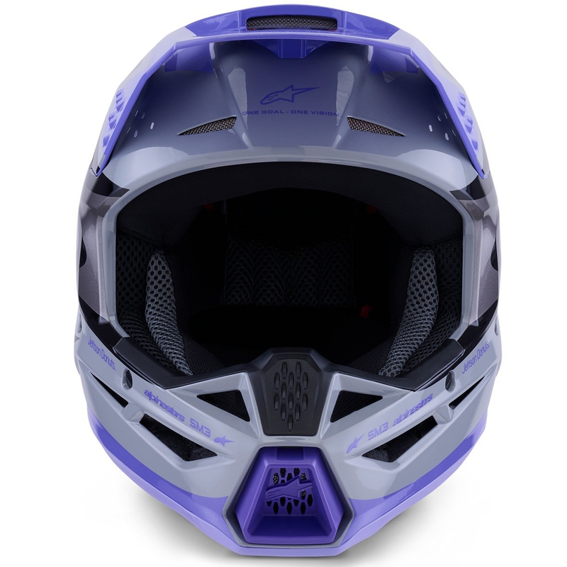 Lasten motocross kypärä Alpinestars S-M3 edition JETT LAWRENCE harmaa-violetti-musta