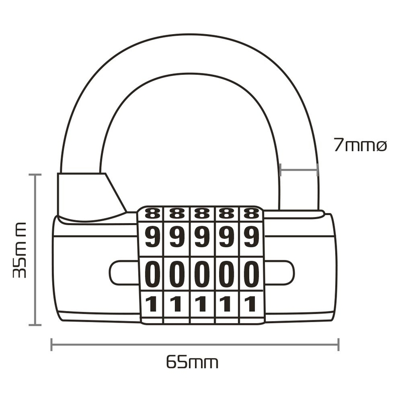 U-profiili Oxford 5-DIGIT lukko musta