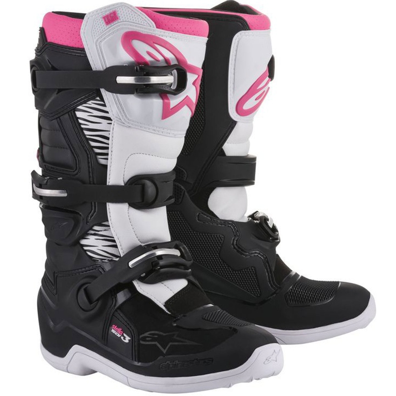 Alpinestars Naisten Stella Tech 3 Musta, valkoinen ja vaaleanpunainen moottoripyöräsaappaat