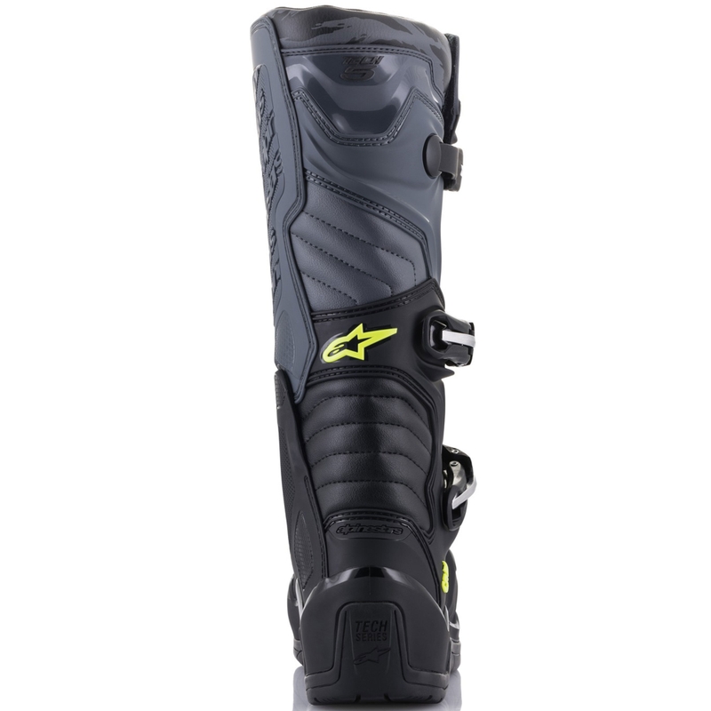 Alpinestars TECH 5 musta-harmaa-fluo-keltaiset moottoripyöräsaappaat