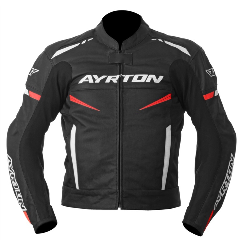 Bunda na motorku Ayrton Raptor černo-bílo-fluo červená