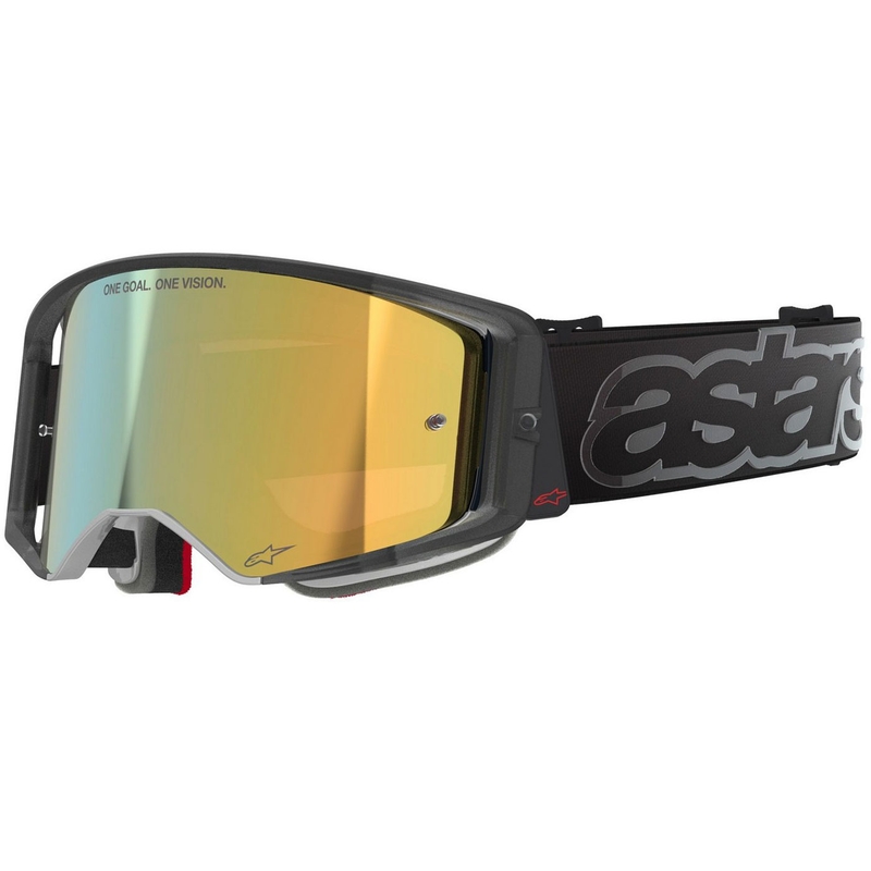 Alpinestars Supertech Vision Vista motocross lasit musta peilattu kultainen linssi