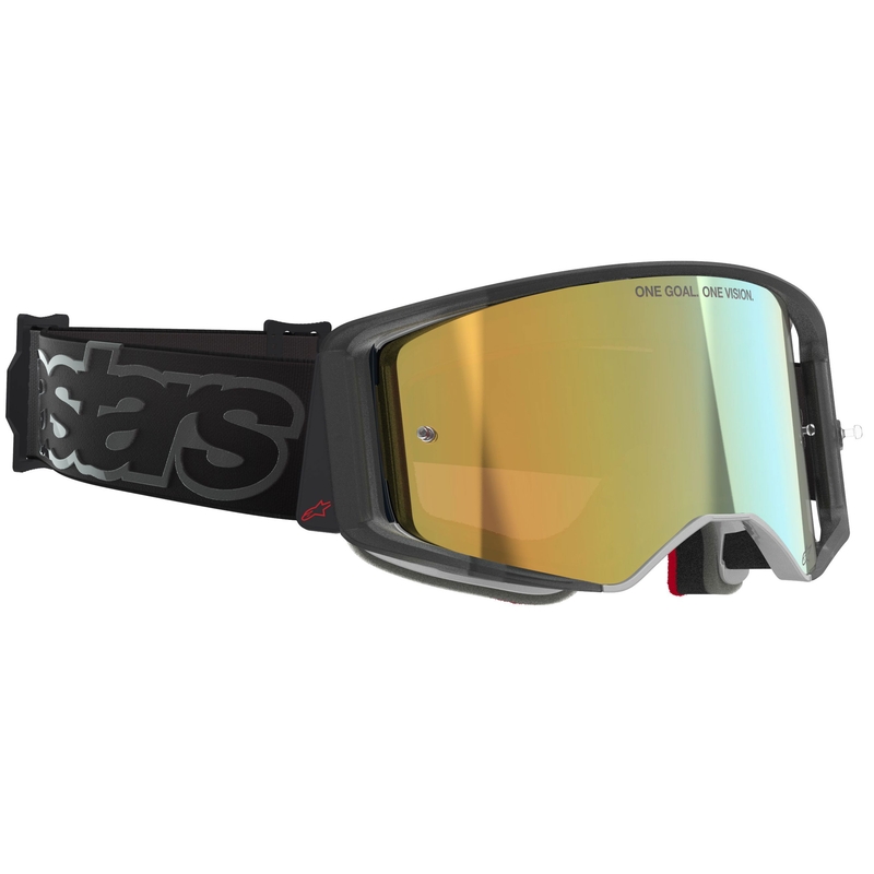Alpinestars Supertech Vision Vista motocross lasit musta peilattu kultainen linssi